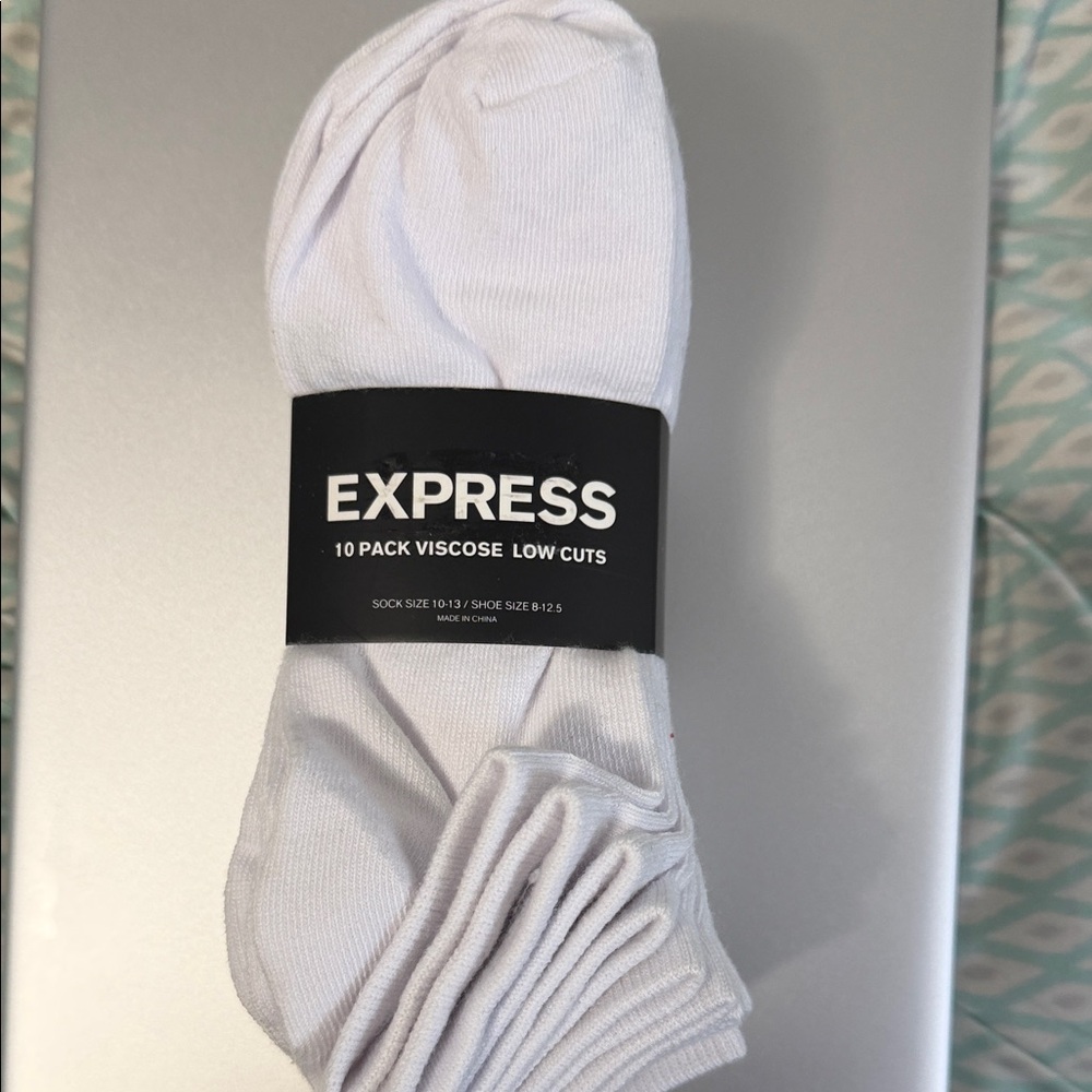 Express Men's Low Cut White Socks - 10 Pack